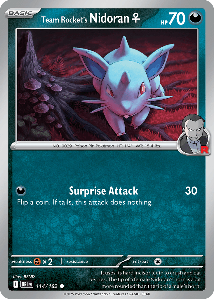 Team Rocket's Nidoran♀ 114/182