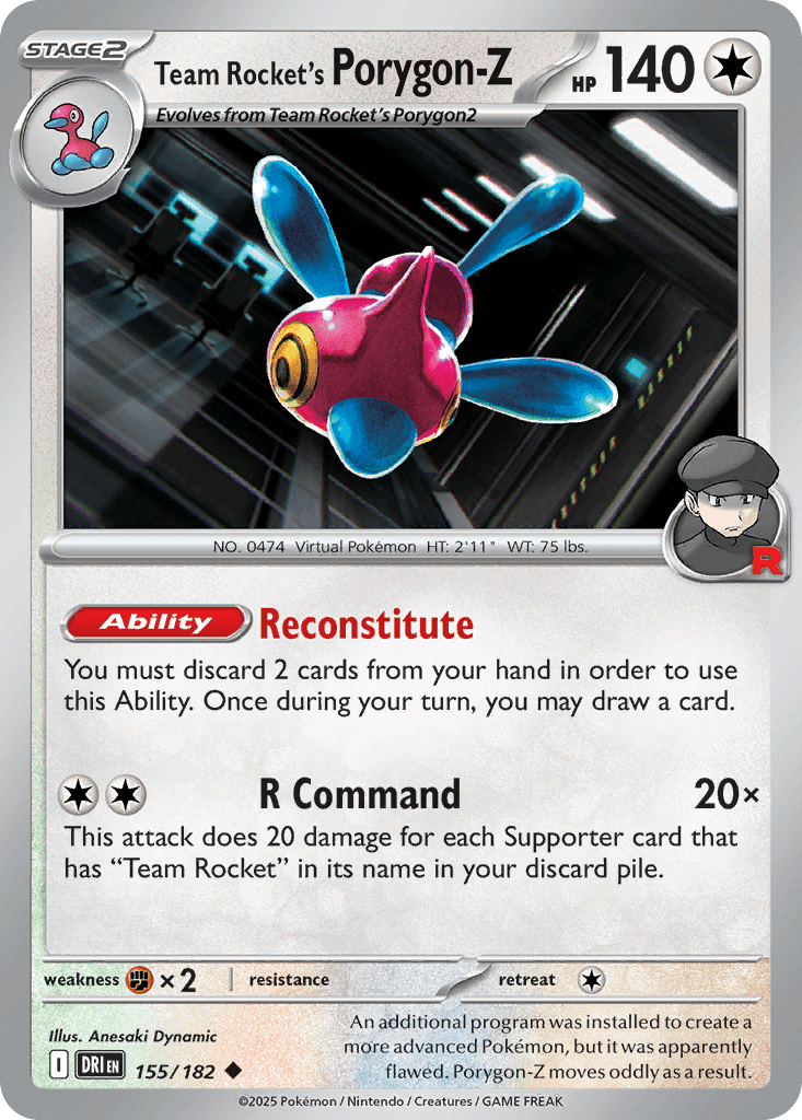 Team Rocket's Porygon-Z 155/182